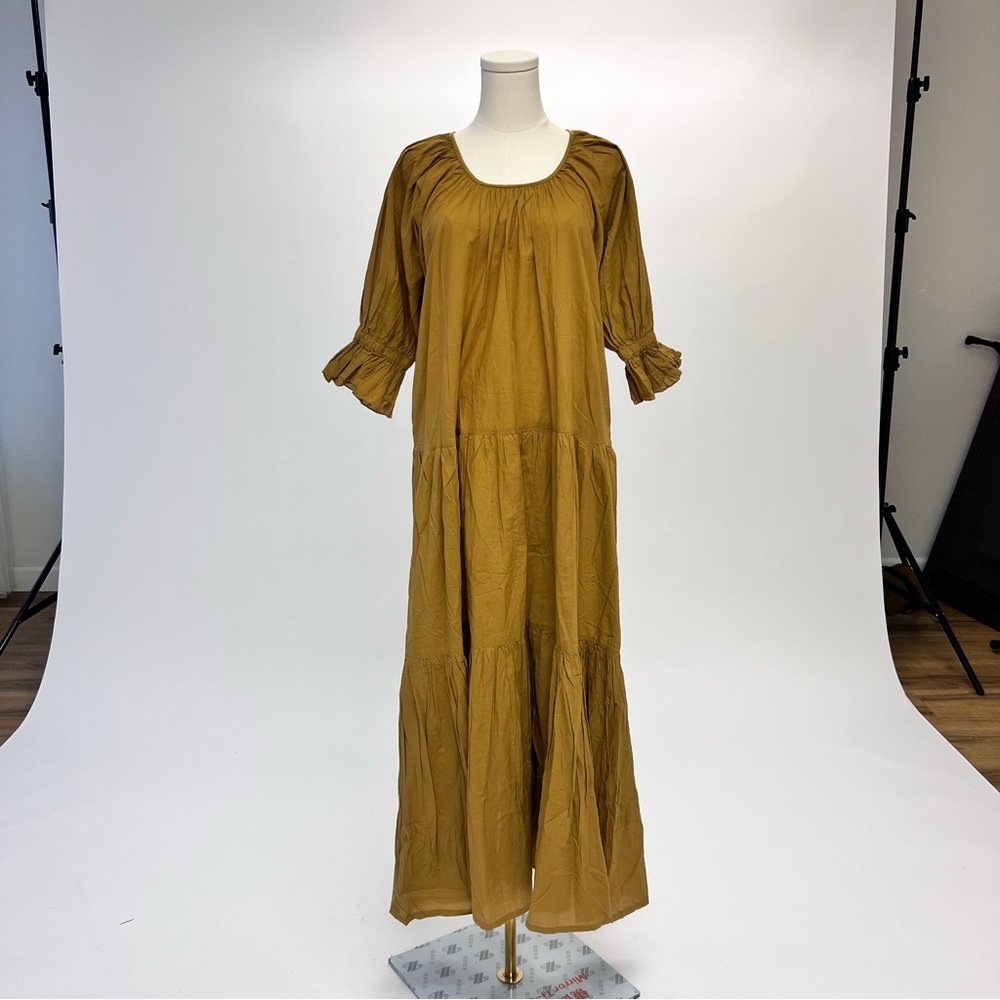 Daughters of India Yellow Maxi Dress with Raglan Sleeves
